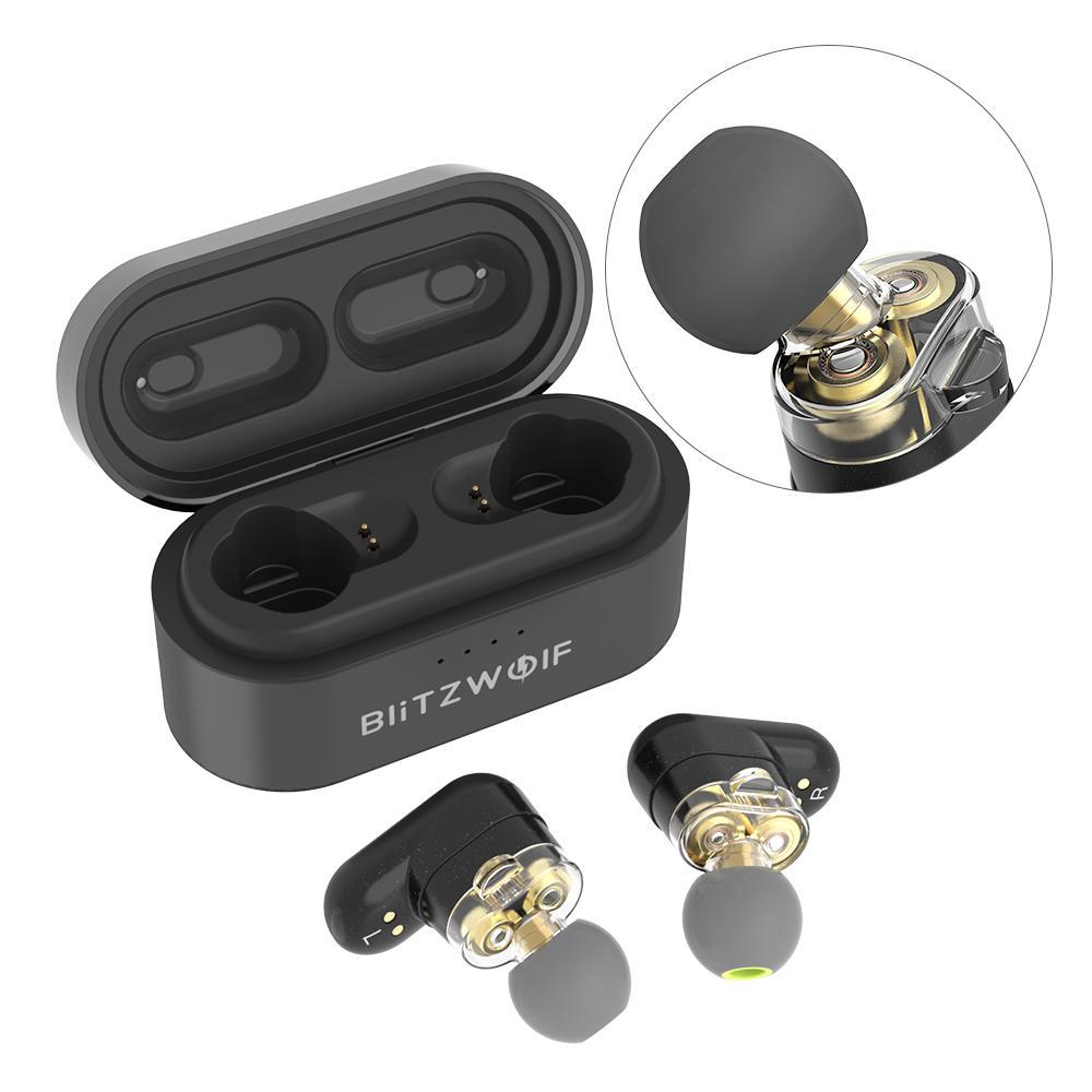 EarStyle E7 True Wireless Dual Dynamic Driver bluetooth 5.0 Earphone Heavy Bass Stereo Bilateral Calls Headphone with Charging Case and Built-in Microphone - Shopcytee