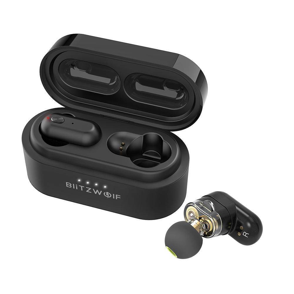 EarStyle E7 True Wireless Dual Dynamic Driver bluetooth 5.0 Earphone Heavy Bass Stereo Bilateral Calls Headphone with Charging Case and Built-in Microphone
