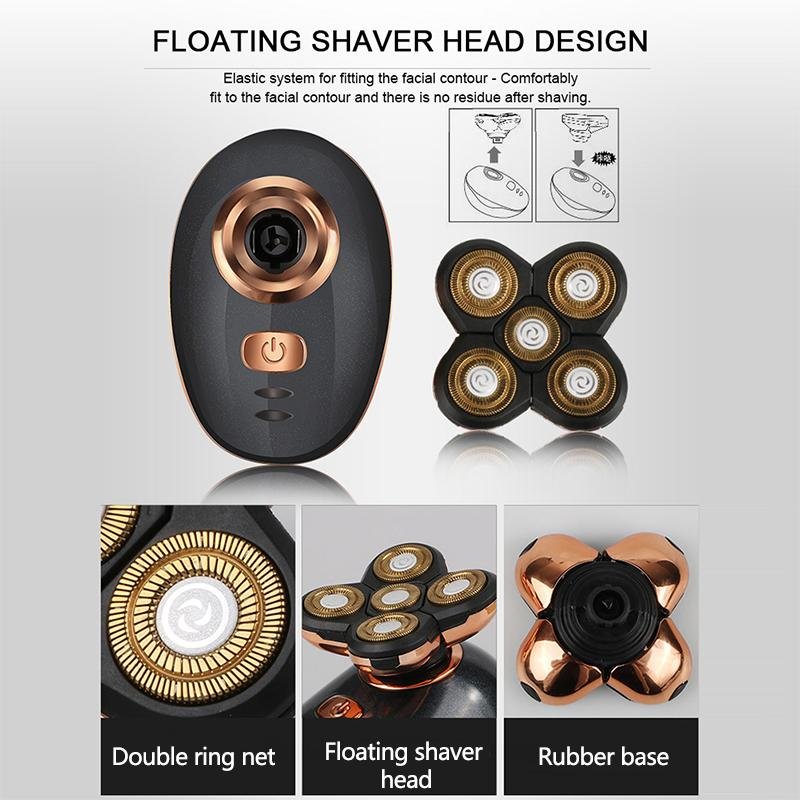 HairUp™ 5 Floating Shaver Heads Waterproof Electric Razor Hair Trimmer Cordless Clipper - Shopcytee