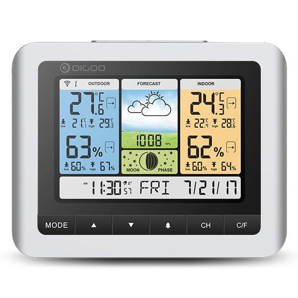 WeatherControl™ Home Forecast Thermometer Barometer Indoor OutdoorColor Wireless Sensor Clock - Shopcytee